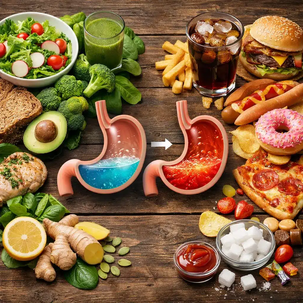 Jak dieta wpływa na poziom kwasu żołądkowego?