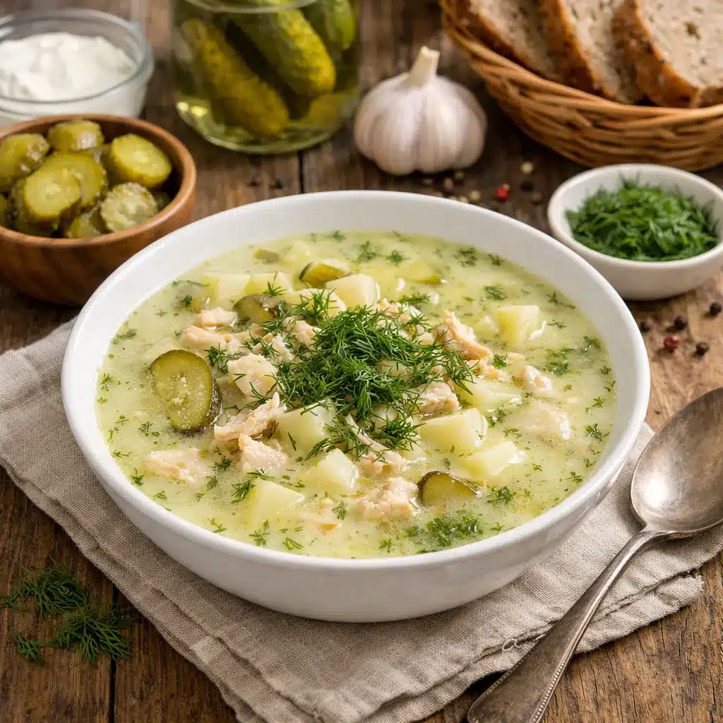 Zupa ogórkowa light z koperkiem – kuchnia polska