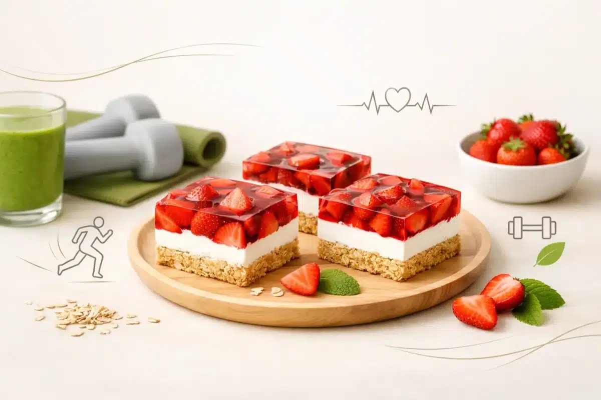 Fit ciasto z truskawkami i galaretką