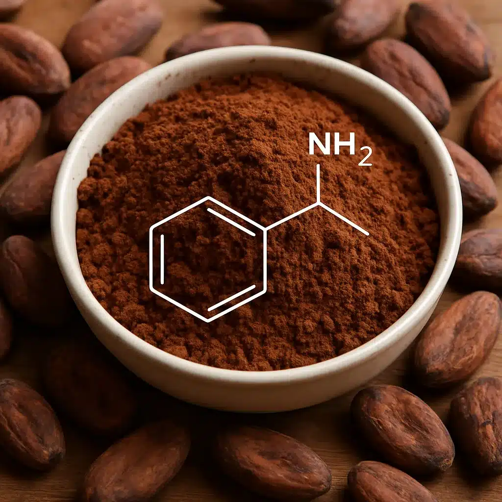 Fenyloetyloamina – związek z kakao