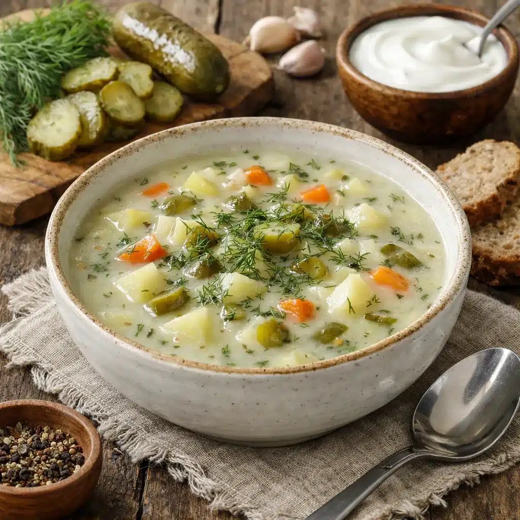 Zupa ogórkowa light na jogurcie – kuchnia polska