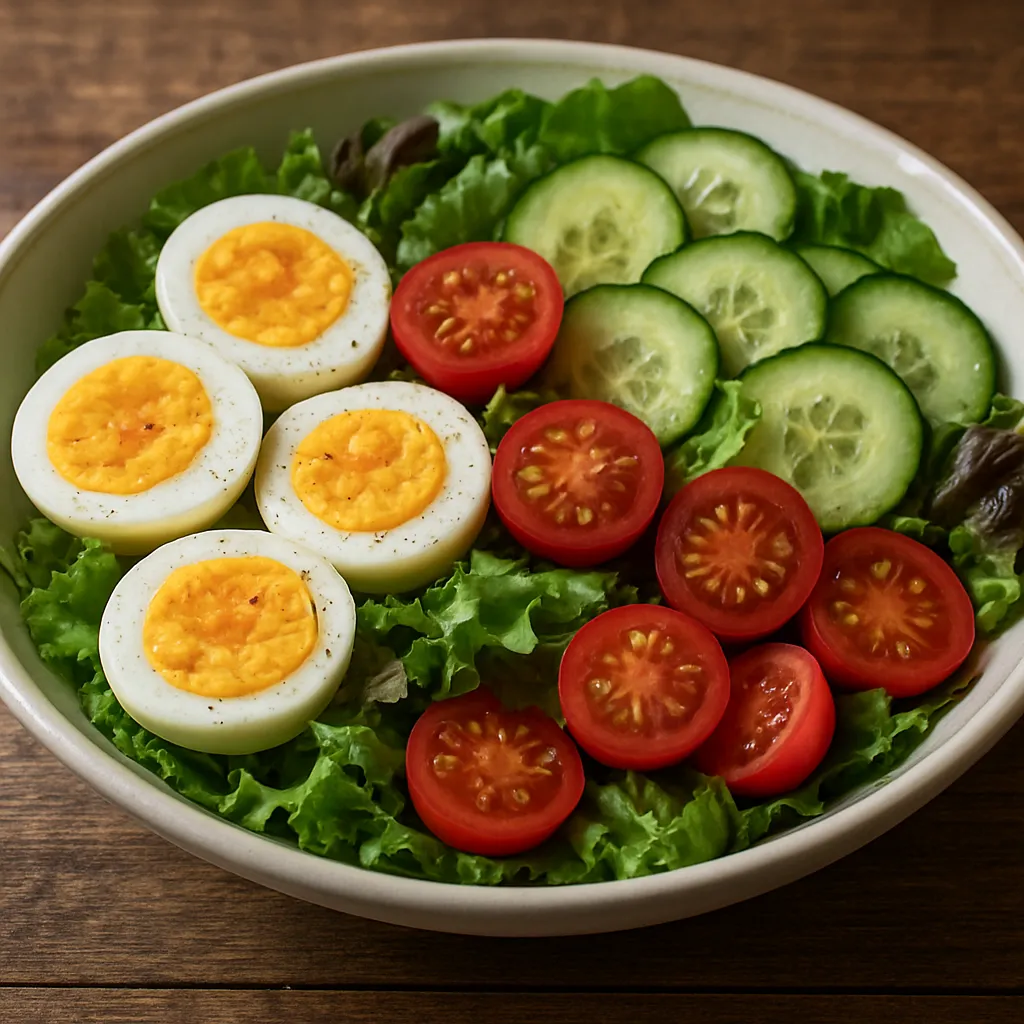 Sałatka z jajkiem na twardo i warzywami – kuchnia europejska