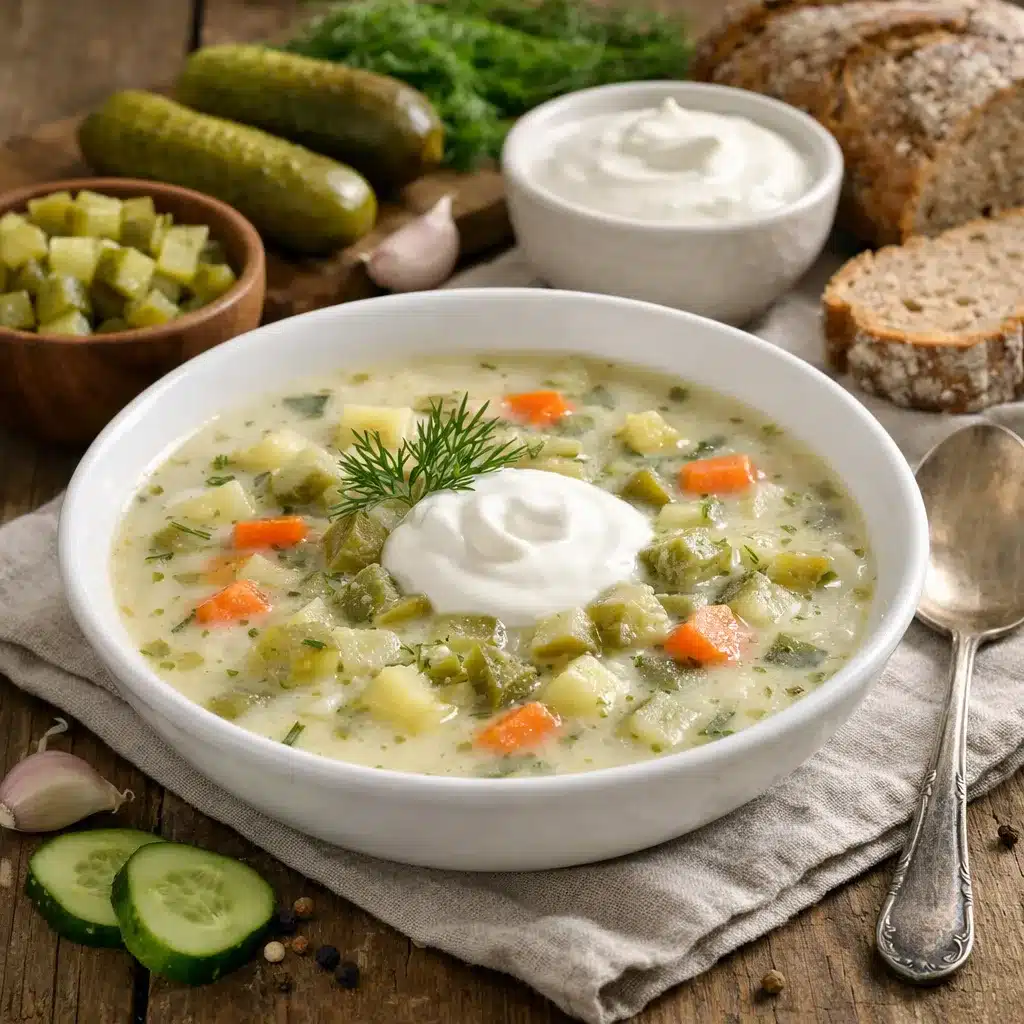 Zupa ogórkowa light z jogurtem – kuchnia polska