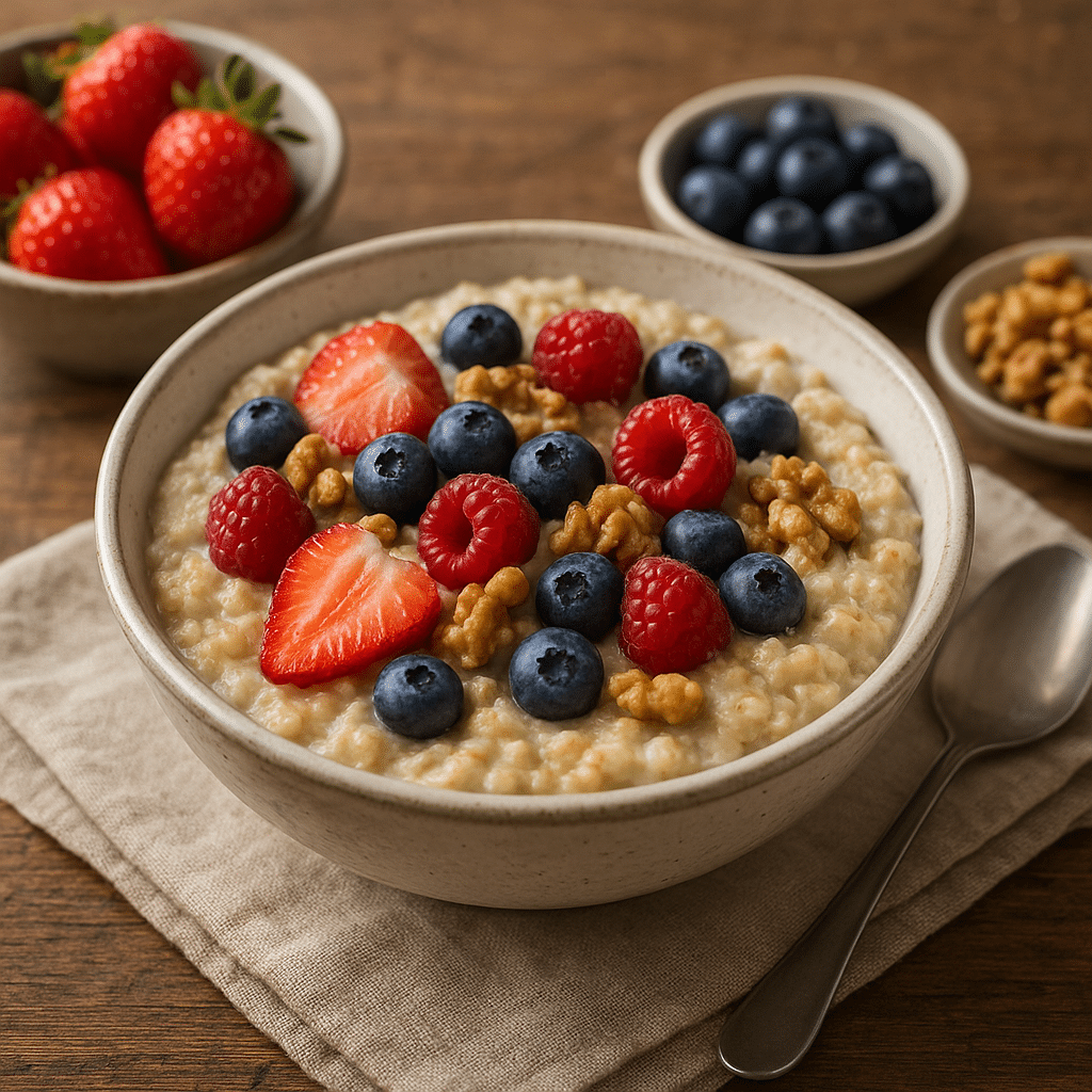 Owsianka z owocami i orzechami – kuchnia europejska