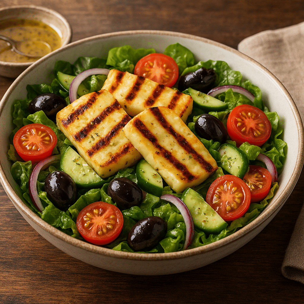 Sałatka z grillowanym halloumi – kuchnia cypryjska
