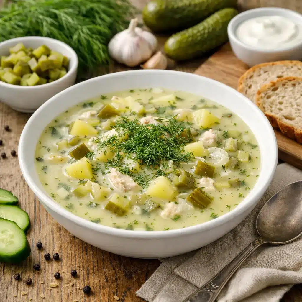 Zupa ogórkowa light z koperkiem – kuchnia polska