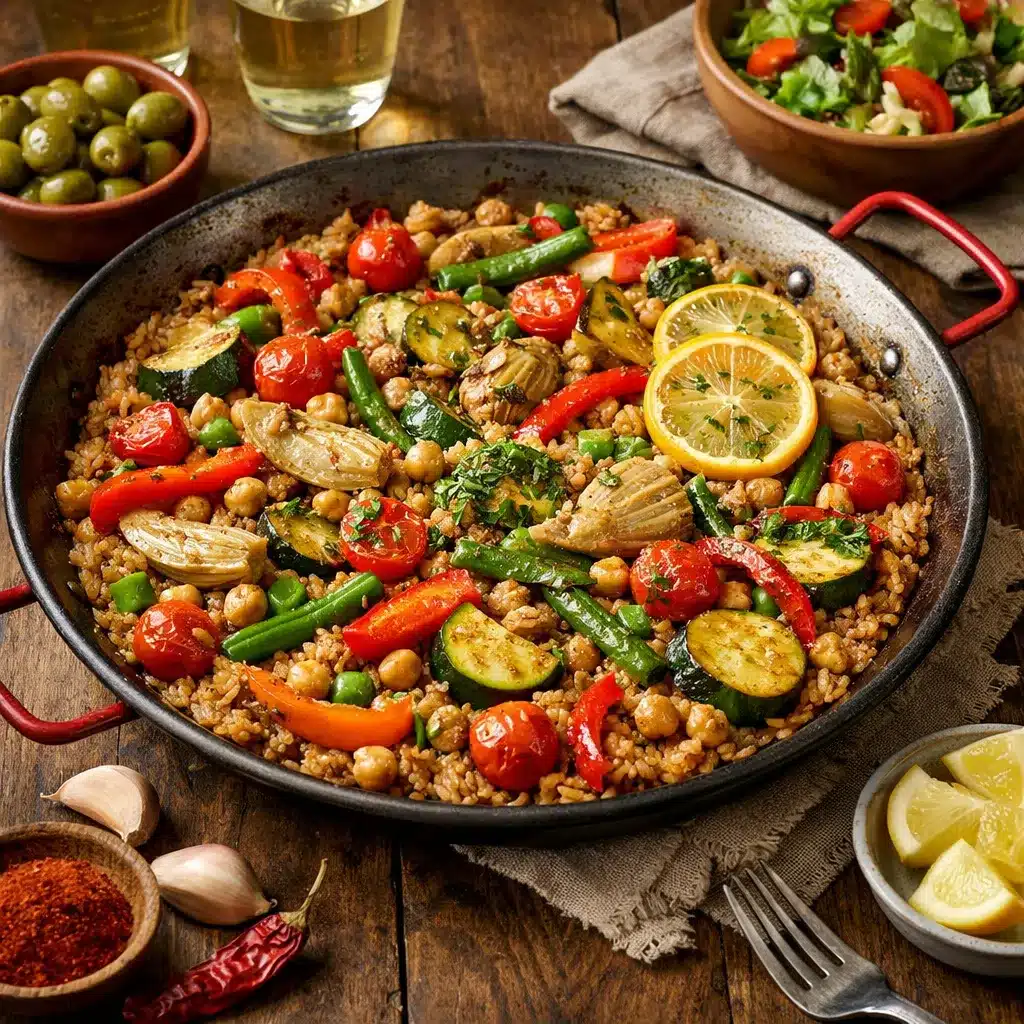 Warzywne paella integral – kuchnia hiszpańska