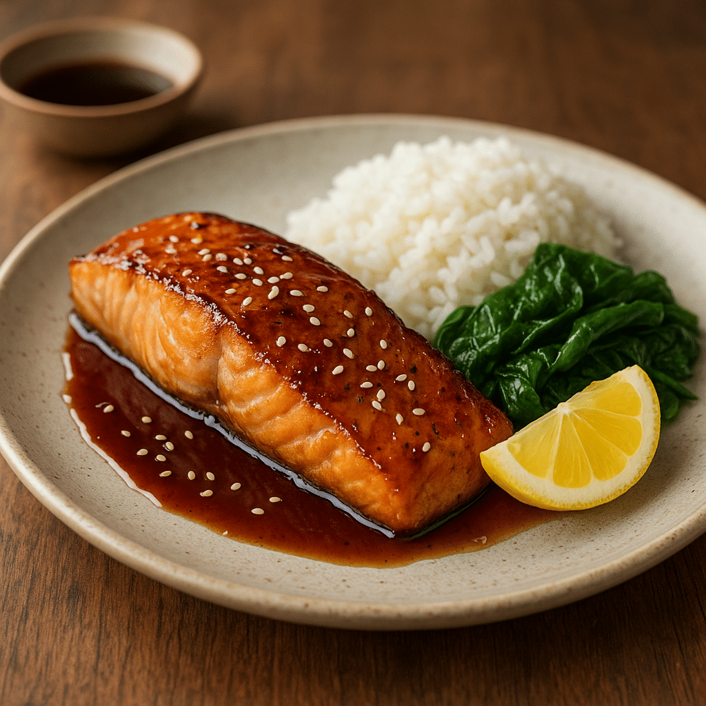 Pieczony łosoś teriyaki light – kuchnia japońska