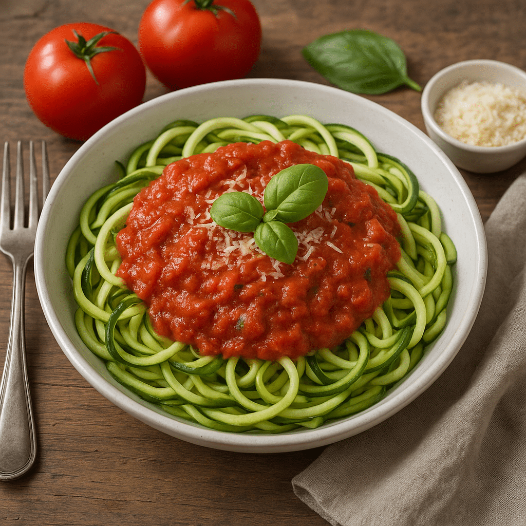 Makaron z cukinii z sosem pomidorowym – kuchnia włoska