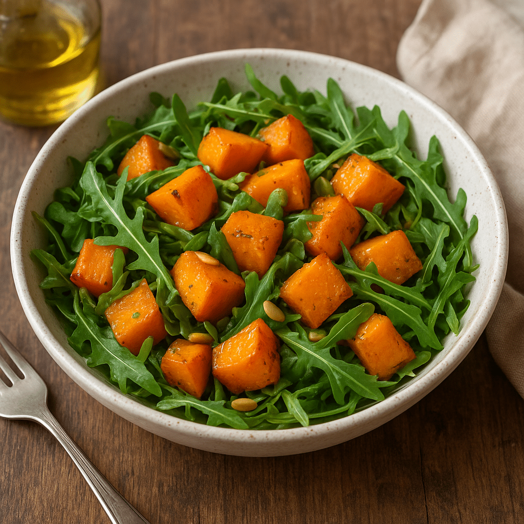 Sałatka z pieczonej dyni i rukoli – kuchnia europejska