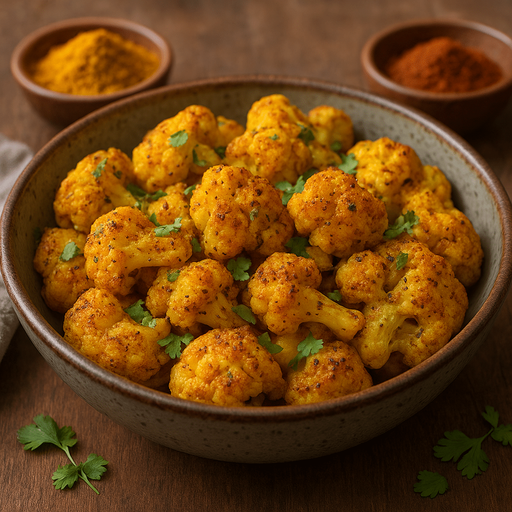 Pieczony kalafior z przyprawami – kuchnia indyjska