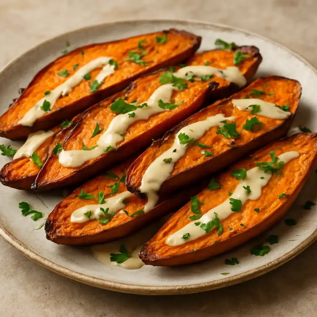 Pieczone bataty z tahini – kuchnia bliskowschodnia