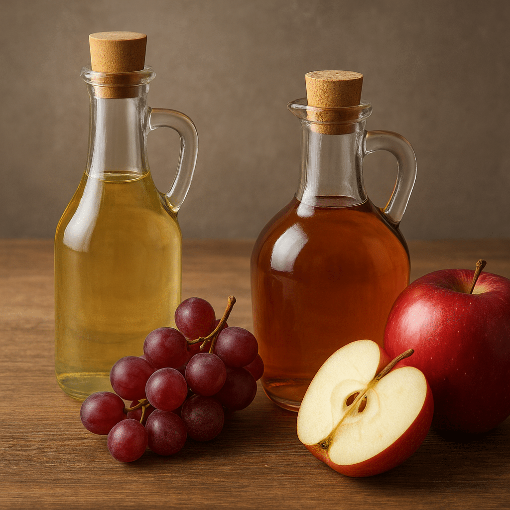 Kwas octowy – z octu winnego i jabłkowego