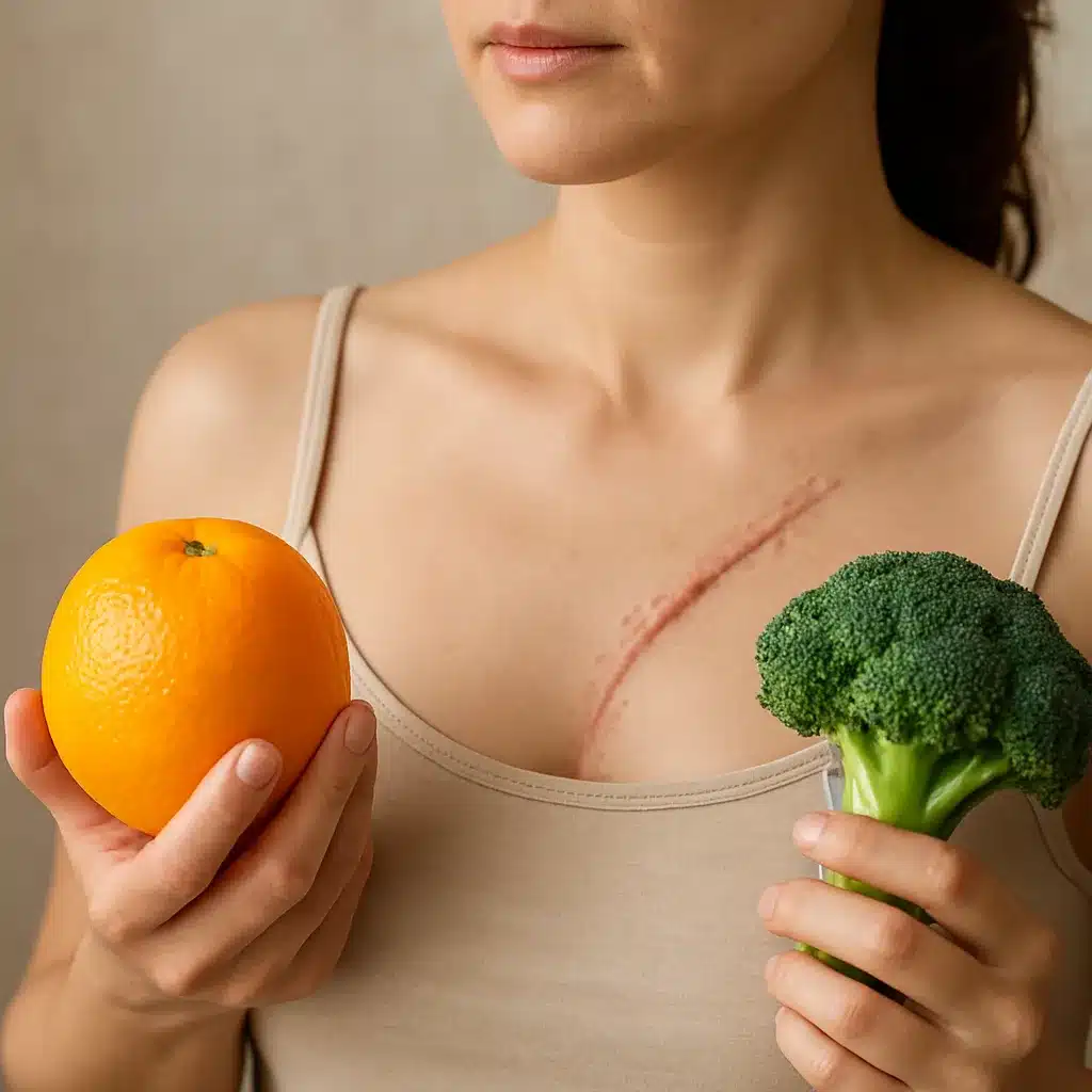 Blizny pooperacyjne a witamina C w diecie