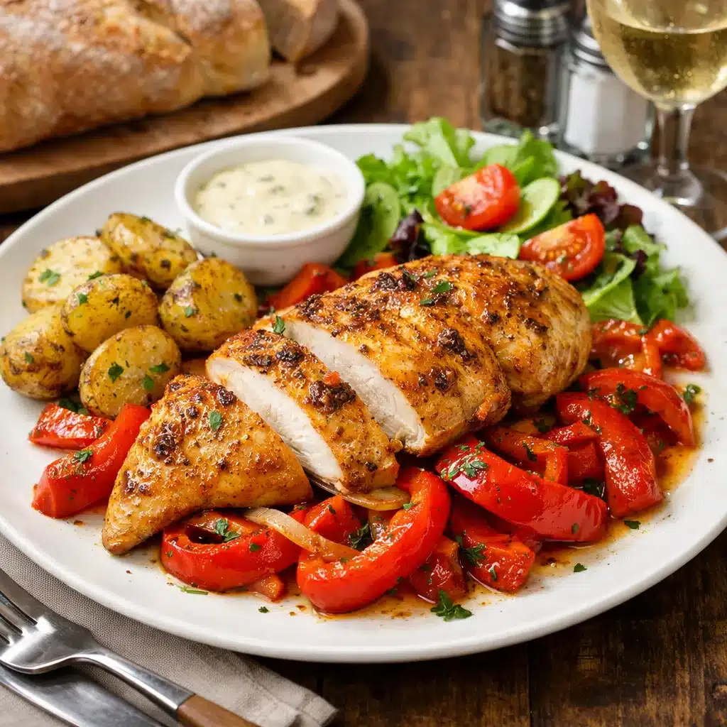 Pieczona pierś kurczaka z papryką – kuchnia europejska