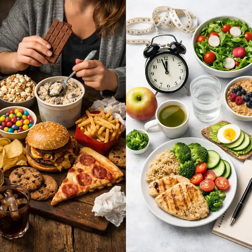 Emocjonalne jedzenie a dieta o stałych porach