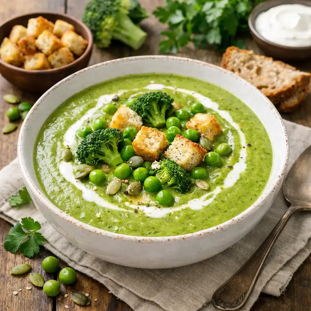 Zupa krem z brokuła i groszku – kuchnia europejska