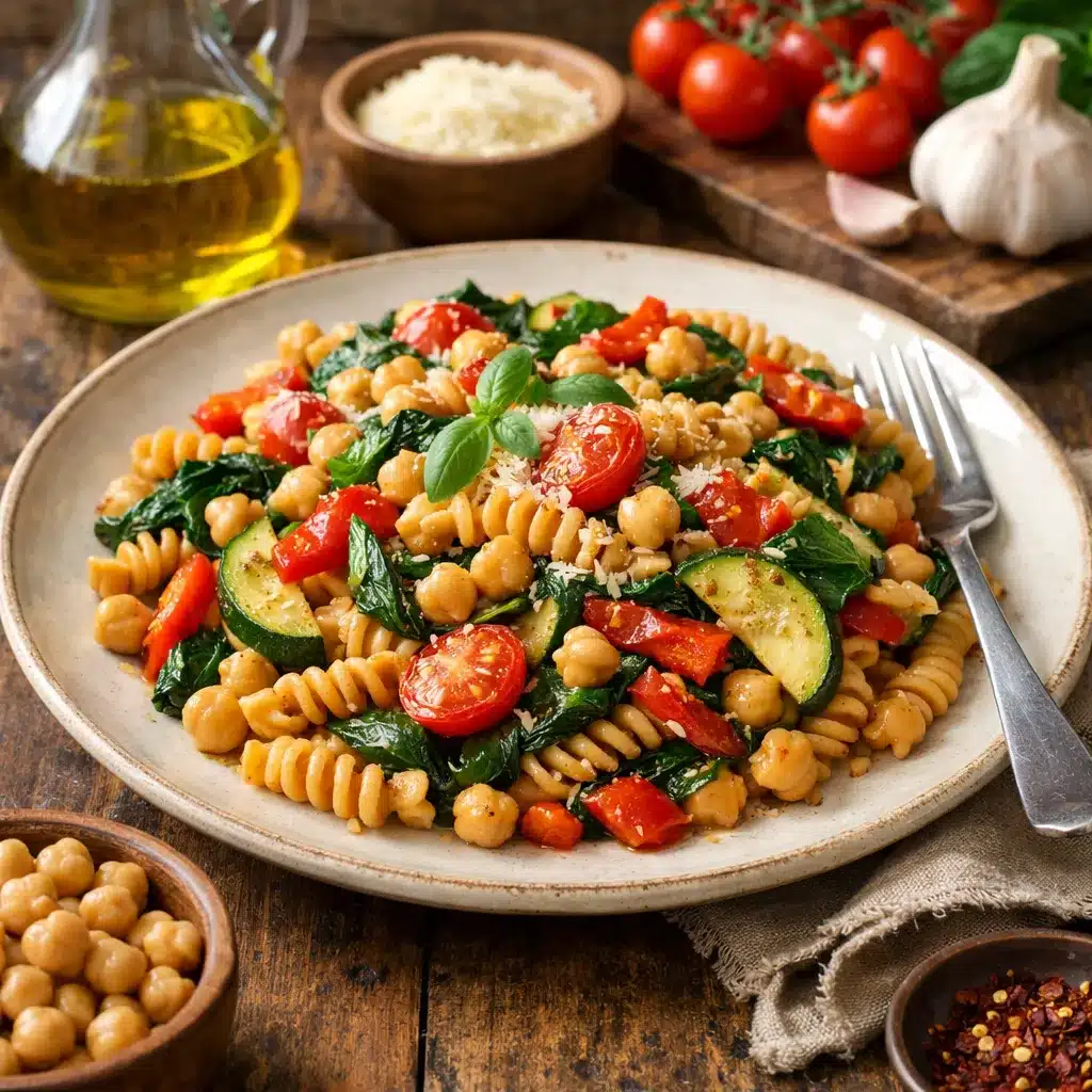 Makaron z ciecierzycy z warzywami – kuchnia włoska